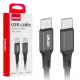 Amio USB-C adatkábel - 60W - 100 cm - fekete