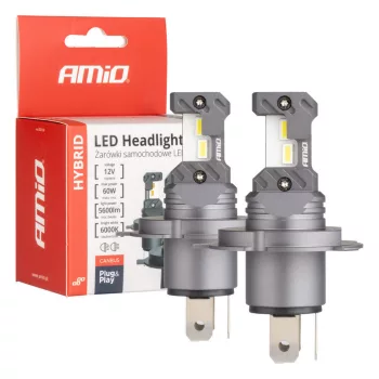   Amio Hybrid H4/H19 Led fényszóró - 60W 6000K 12V - párban