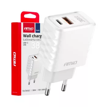 Amio hálozati töltő - USB-USB C - 30W 100-240V