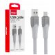 Amio USB-C adatkábel - 200cm - fehér - 60W