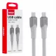 Amio USB-C adatkábel - fehér - 200cm - 60W
