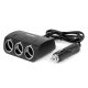 Amio 3as szivargyújtó elosztó - 80cm hosszabbítóval - 120W 12/24V
