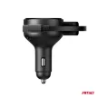 Amio szivargyújtós autós töltő - USB-C - Lightning, behuzható - 60W 12/24V