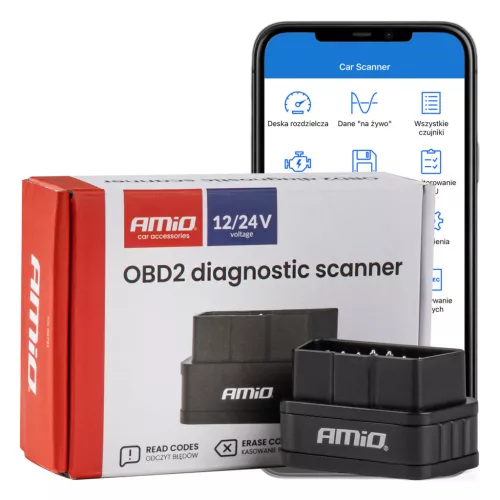 Amio OBD2 vezeték nélküli diagnosztikai eszköz - 12/24V