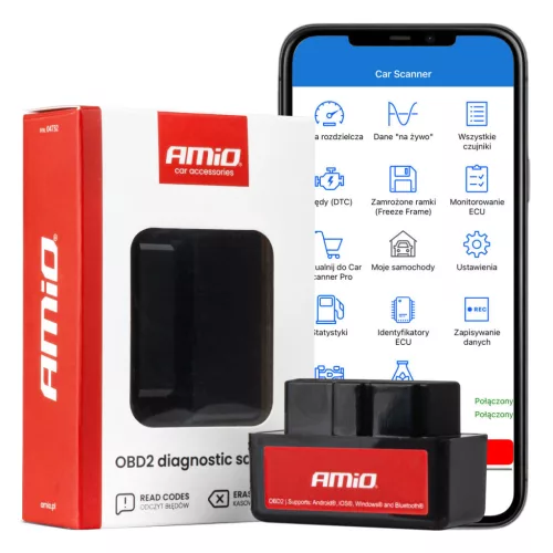 Amio OBD2 diagnosztikai eszköz - Android/IOS/Windows - 8-18V