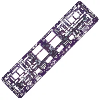 Rendszámtábla keret - lila virágos - 1db