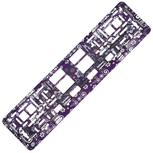 Rendszámtábla keret - lila virágos - 1db