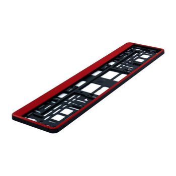 Rendszámtábla keret - fekete/piros - 1db