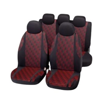   BOTTARI Jacquard - 9 részes üléshuzat szett, bordó-fekete, kockás