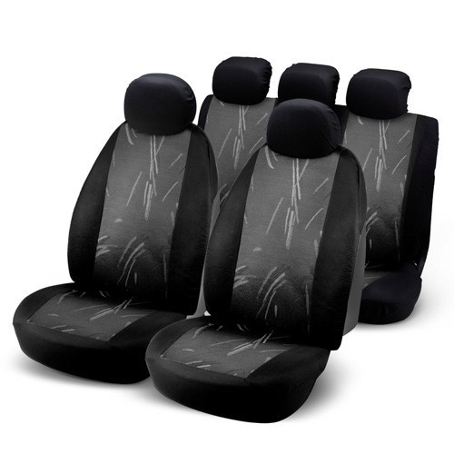 BOTTARI JB9 - 9 részes üléshuzat szett, szürke-fekete színben, fehér mintával