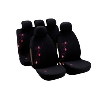   BOTTARI My Oriental Flower - 9 részes üléshuzat szett, fekete, pink virág mintás