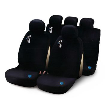   BOTTARI My Sweet Cat - 9 részes üléshuzat szett, fekete, fehér cica mintás