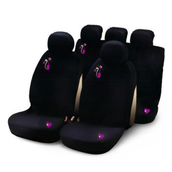   BOTTARI My Sweet Cat - 9 részes üléshuzat szett, fekete, pink cica mintás