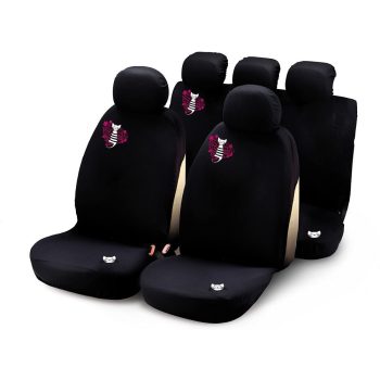 BOTTARI üléshuzat garnitúra - fekete színű, pink cicus