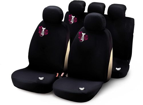 BOTTARI üléshuzat garnitúra - fekete színű, pink cicus