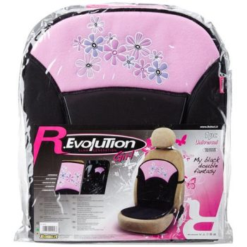   BOTTARI My Black Double Fantasy ülésvédő, 1db-os - fekete-rózsaszín, virág mintás