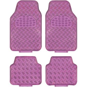 4 részes autószőnyeg szett, PVC, rózsaszín-króm