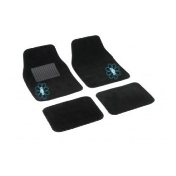   Bottari My Spring Flower 4 részes autószőnyeg szett, fekete, kék virágmintás