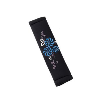   Bottari My Flower Swivel - biztonsági övpárna, fekete, kék virágmintás - párban