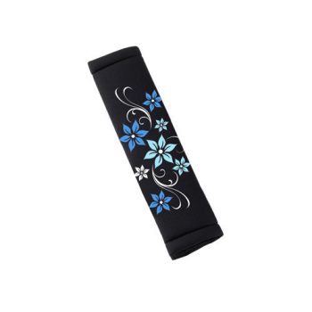   Bottari My Star - biztonsági övpárna, fekete, kék virágmintás - párban