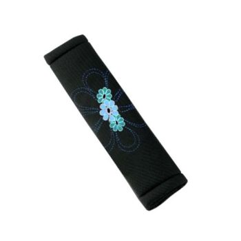   Bottari My Sping Flower - biztonsági övpárna, fekete, kék virágmintás - párban