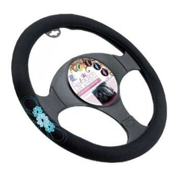   Bottari My Sping Flower - kormányvédő,  37-39cm, fekete, kék virágmintás