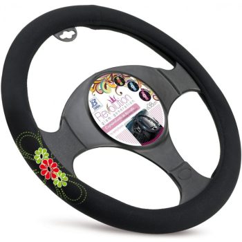   Bottari My Spring Flower kormányvédő - fekete-piros-zöld - 38cm