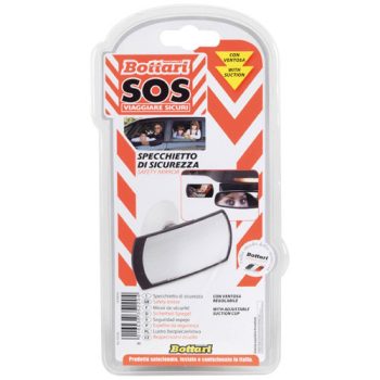 Bottari - belső panoráma tükör, tapadókorongos, fekete 