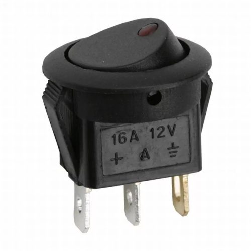 Billenő kapcsoló - piros - 16A 12V
