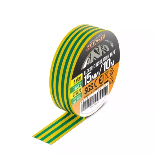 Handy szigetelőszalag - 15 mmx10 m - sárga-zöld