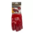 Szövet kesztyű PVC mártott bevonattal - piros - L - pár