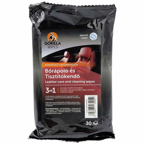 Gorilla Wipes bőrápoló és tisztító kendő - 30db-os