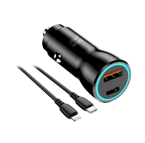 BlueStar szivargyújtó töltő - USB/USB-C aljzat - 12V 25W