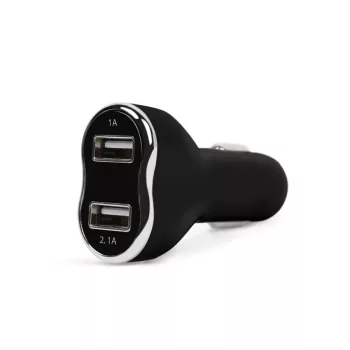   Szivargyújtós USB töltő + Voltmérő - 2xUSB - fekete - 1A/2,1A