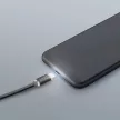 Delight MicroUSB mobil kábel - 100cm - LED fénnyel - fekete