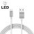 Delight MicroUSB mobil kábel - 100cm - LED fénnyel - fehér