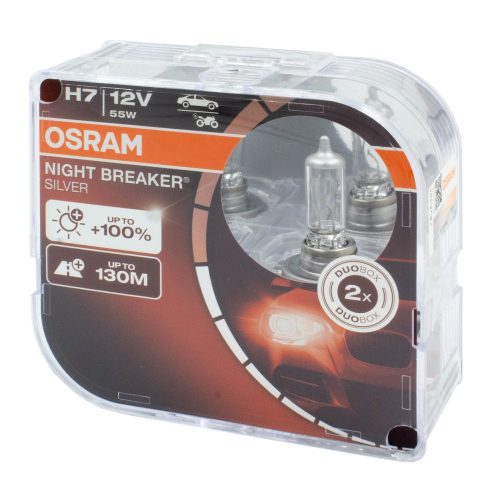 OSRAM Night Breaker Silver +100% izzó - H7 - PX26d - 12V - 55W - pár