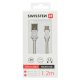 SWISSTEN microUSB adatkábel - 3A - 120cm - ezüst/fehér