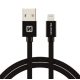 Swissten Lightning adatkábel textil bevonattal - 300cm