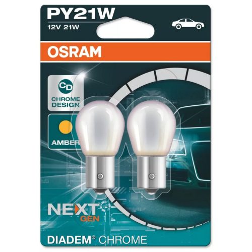 Osram BAU15s izzó - sárga-króm - 21W-12V - pár