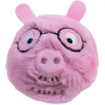 TY pattogó plüss figura - Daddy Pig, Peppa malac- 8cm