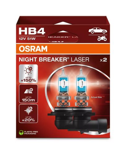 Osram Night Breaker Laser HB4 12V 51 W +150% halogén izzó párban