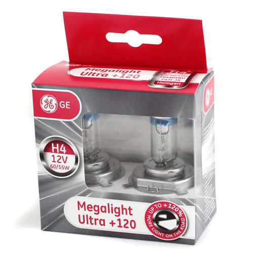 GE Lighting - H4 - 60/55W - Megalight Ultra +120% halogén izzó pár