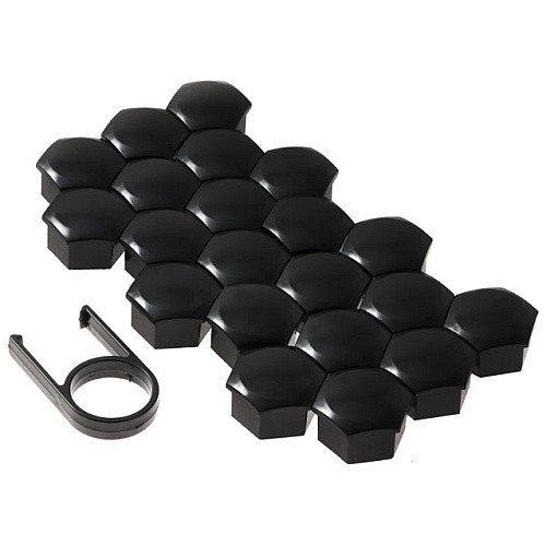 Gorecki J-Tec műanyag kerékcsavar kupak 21db - fekete - 17mm