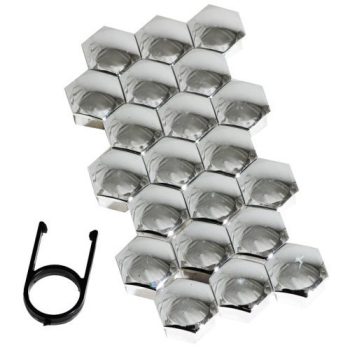   Gorecki J-Tec műanyag kerékcsavar kupak 21db - króm - 19mm