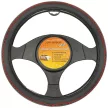 Car Sadless műbőr kormányvédő - 37-39cm - fekete/piros varással