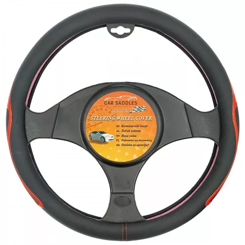 Kormányvédő - fekete-piros fényes- 37-39 cm