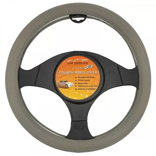 Műbőr kormányvédő - szürke - 37-39cm