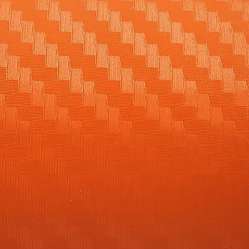 3D karbon dekor fólia - narancs - 50x152cm