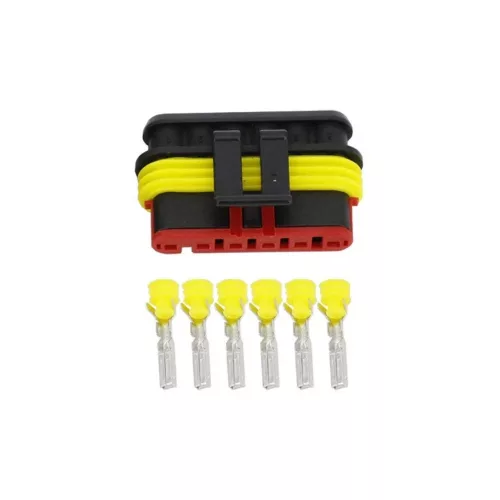 Csatlakozó 6eres kábelhez - vízmentes, apa - 1,5mm2